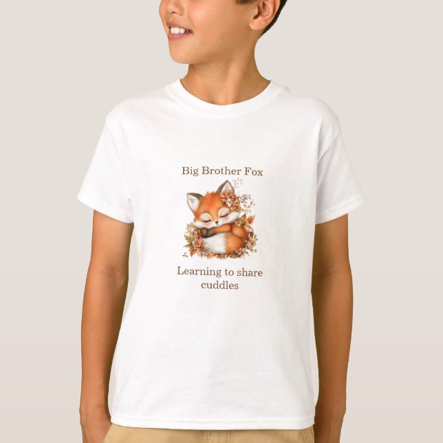 Hösten Little Fox Baby Shower "Big Brother" T Shirt (Framsida)