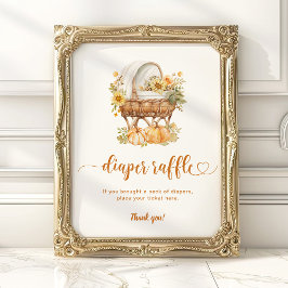 Hösten Little Pumpkin Vintage Diaper Raffle Poster
