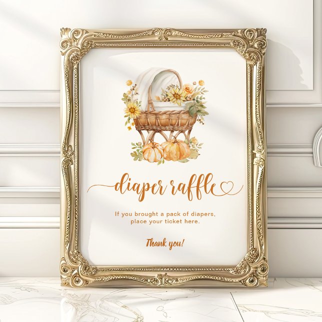 Hösten Little Pumpkin Vintage Diaper Raffle Poster (Skapare uppladdad)