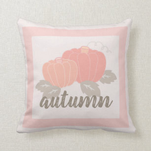 Hösten - Ljus rosa Pumpkins Dekorativ kudde