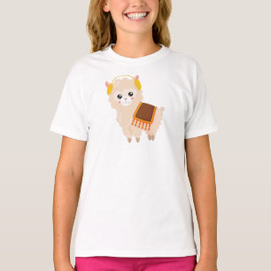 Hösten Llama, Cute Llama, Cute Alpaca, Ear Muffs T Shirt