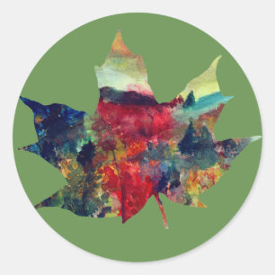 Hösten Löv art, Fall Art-märkning Runt Klistermärke