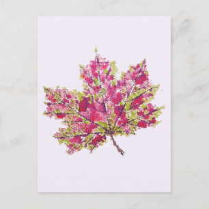 Hösten Löv Colorful Watercolor Boho Vykort