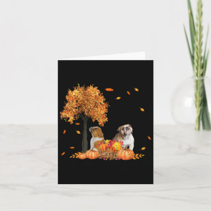 Hösten Löv Fall Hund älskare Halloween Thanksgivin Kort