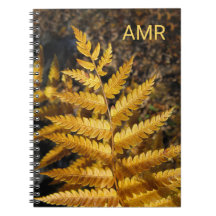 Hösten Löv Golden Fern Photo med Monogram