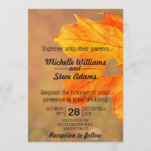 Hösten Löv med hjärtbröllop