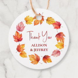 Hösten Löv: Modern eldningsrost för Bröllop Gåvor Etiketter