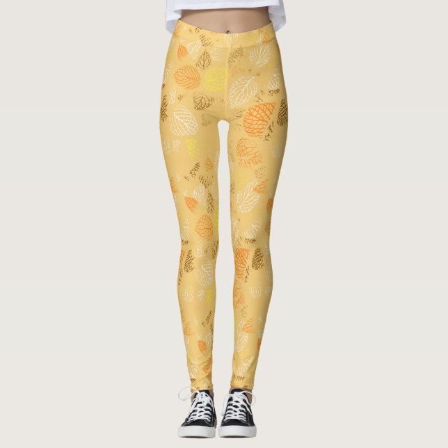 Hösten, Löv Mönster 4 Leggings (Framsida)