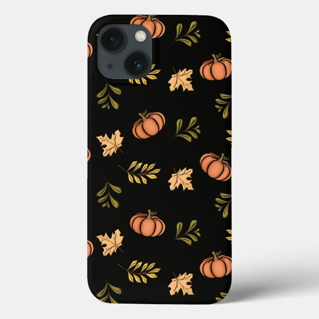 Hösten Löv och Pumpkin Phone Case (Baksida)
