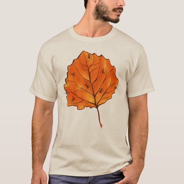 Hösten Löv Orange Nature Älskare T Shirt (Framsida)