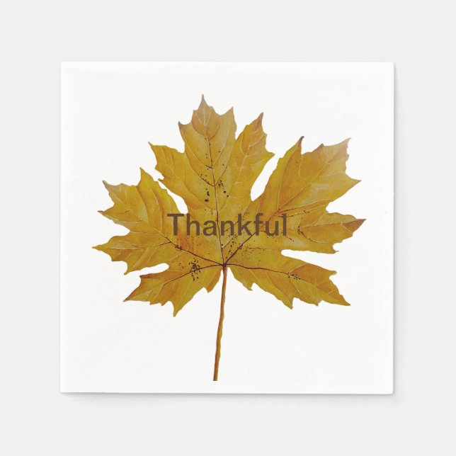 Hösten löv tacksam vattenfärg pappersservett (Framsidan)