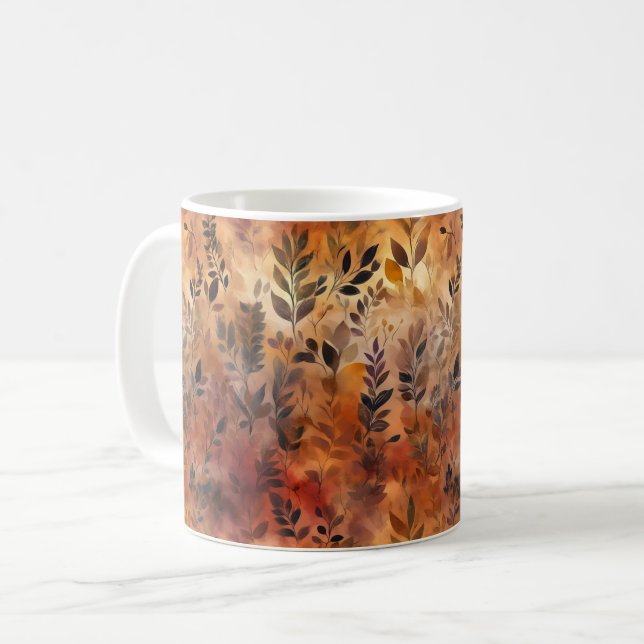 Hösten Löv Warm Färg Kaffemugg (Framsida vänster)