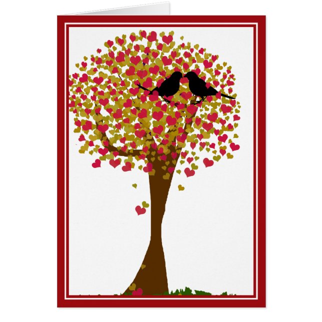 Hösten Love birds Hälsningskort (Framsidan)