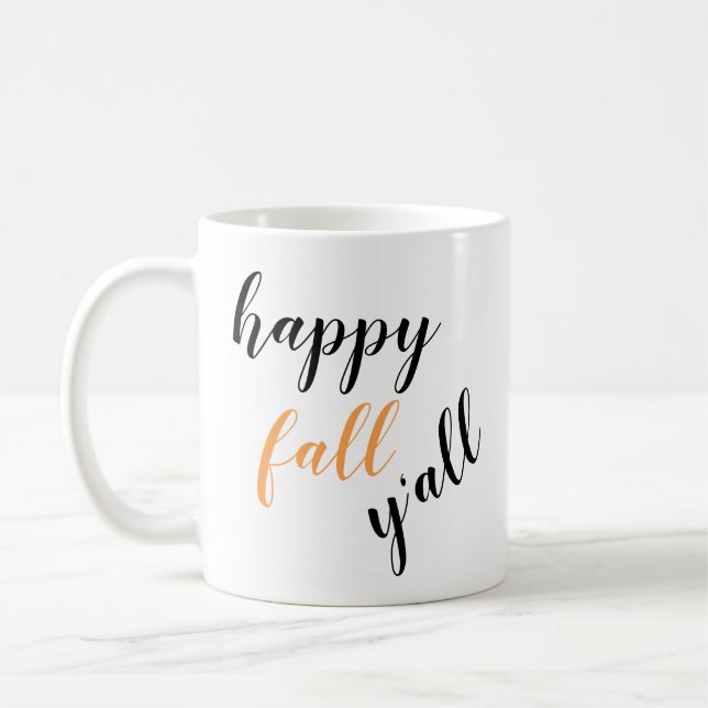 Hösten Lycklig Fall Y'all Cute Trendig Kaffemugg (Vänster)