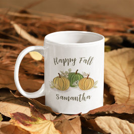 Hösten Lycklig, Personligen Fall Watercolor Kaffemugg