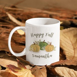 Hösten Lycklig, Personligen Fall Watercolor Kaffemugg