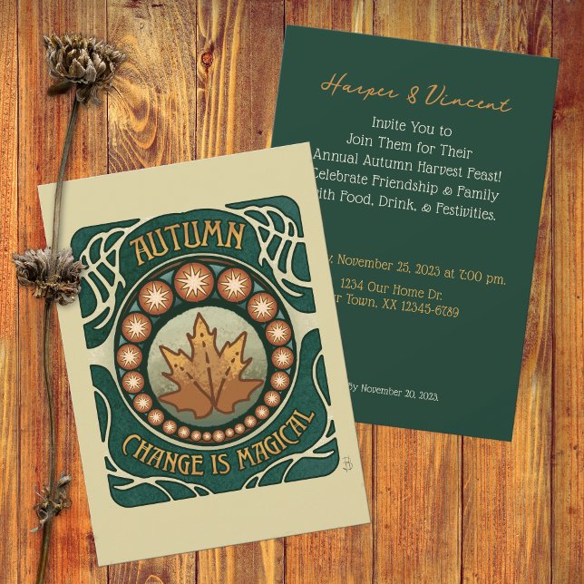 Hösten Magic Vintage Stil Inbjudningar (Autumn Magic Vintage Style Invitation)