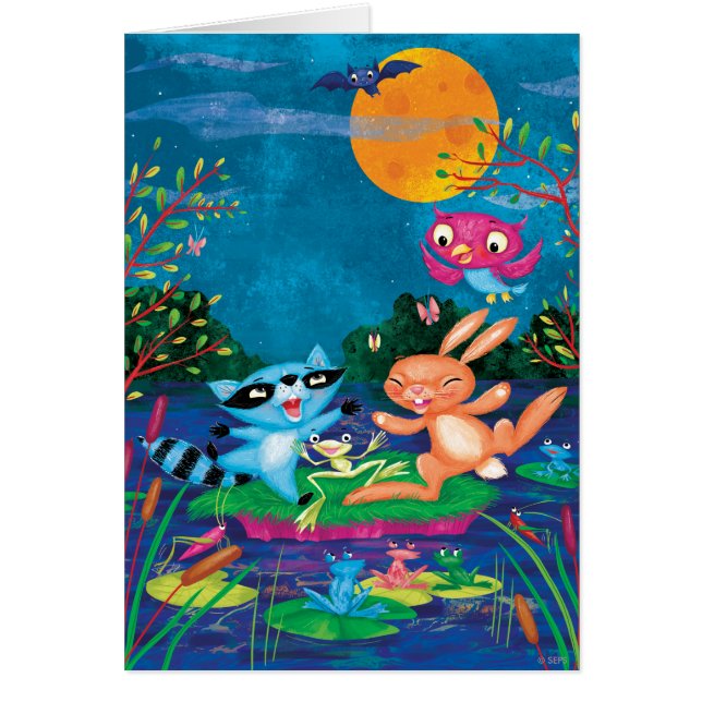 Hösten Måne Hälsningskort (Framsidan)