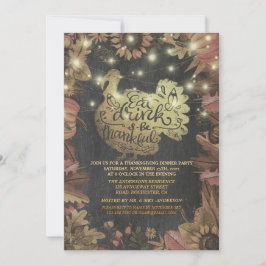 Hösten Maple Guld Turkiet Thanksgiving Dinner Part Inbjudningar