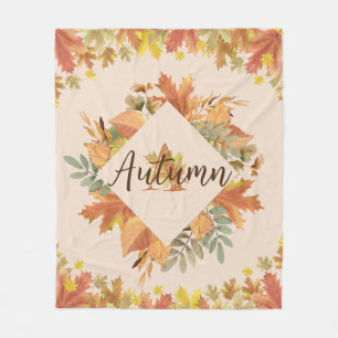 Hösten Maple Löv Monogram Fleece Blanket