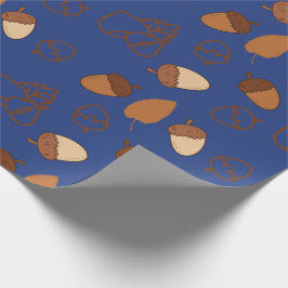 Hösten Midnight Blue Seamless Wrapping Papper Art Presentpapper