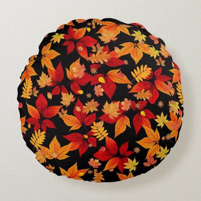 Hösten Midnight Rund Kudde (Framsidan)