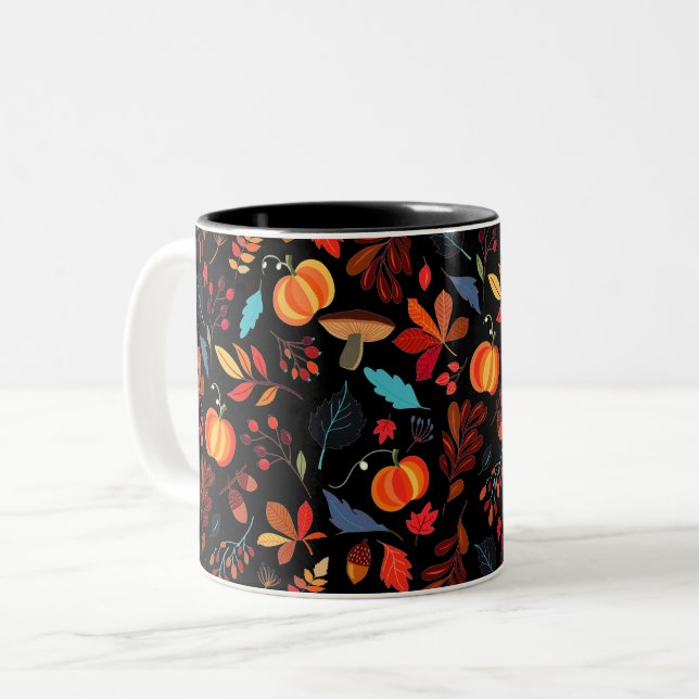 Hösten Mönster-kaffe Mugg - välj Färg (Framsida vänster)
