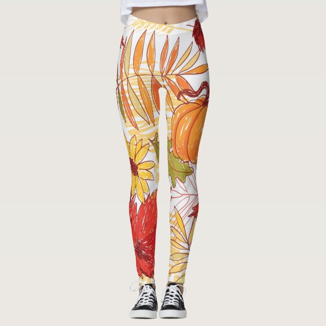Hösten mönster leggings (Framsida)