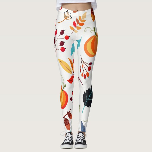 Hösten Mönster Leggings (Framsida)