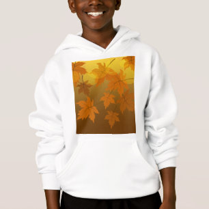 Hösten mönster med fallande löv och bål t shirt