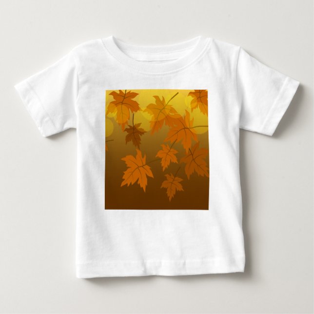 Hösten mönster med fallande löv och bål t shirt (Framsida)