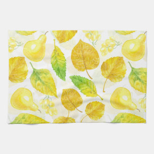 Hösten mönster, vattenfärg kökshandduk