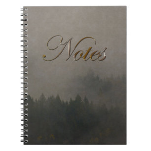 Hösten Moods Misty Forest Photo Art Nature Scene Anteckningsbok Med Spiral