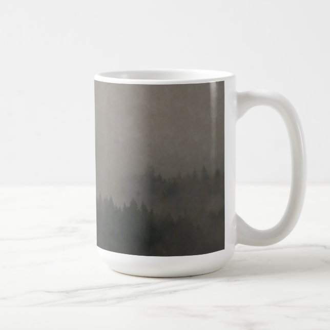 Hösten Moods Misty Forest Photo Art Nature Scene Kaffemugg (Höger)