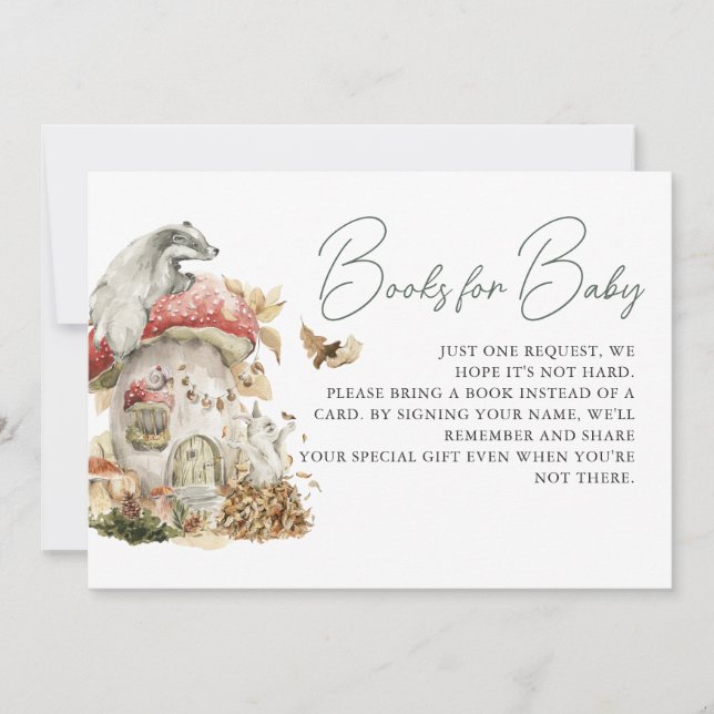 Hösten Mushroom | Begäran om träskog Bok Inbjudningar (Framsida)