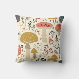Hösten Mushroom & Botanical Mönster Pillow Kudde