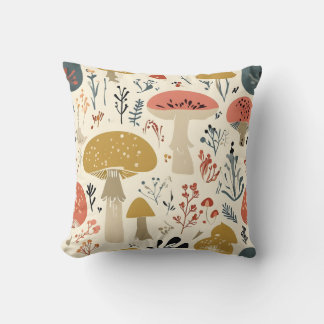 Hösten Mushroom & Botanical Mönster Pillow Kudde