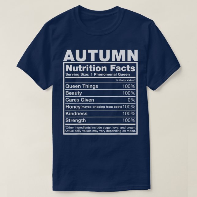 Hösten - näringsbristHösten Namn födelsedag T Shirt (Design framsida)