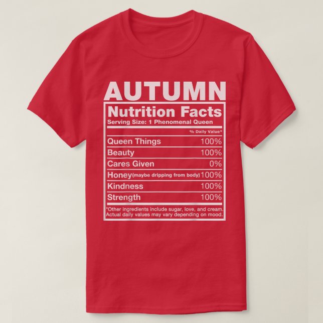 Hösten - näringsbristHösten Namn födelsedag T Shirt (Design framsida)