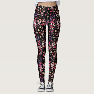 Hösten Natt Watercolor Mönster Leggings