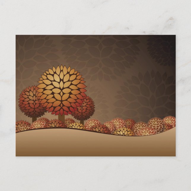 Hösten Nattlandskap. Abstrakt Vykort (Framsida)