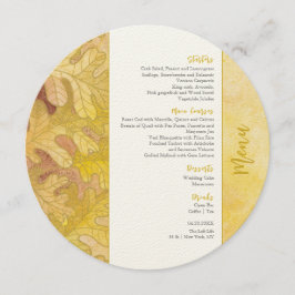 Hösten Oak Löv Bröllop Circle Menu Meny