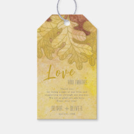 Hösten Oak Löv Bröllop Kärlek och tack Presentetikett
