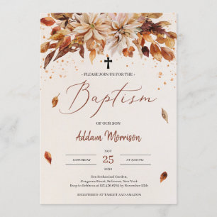 Hösten och Orangen Blommor Marigold-baptism Inbjudningar