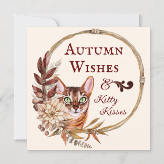 Hösten Önskemål & Kattunge Kisses, fredsäsong Häls Kort