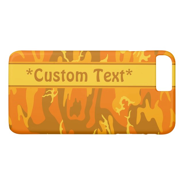 Hösten Orange Camo w/ Anpassningsbar Text Case-Mate iPhone Skal (Baksida (horisontal))