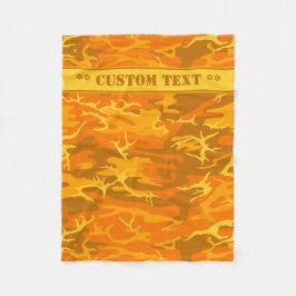 Hösten Orange Camo w/ Anpassningsbar Text Fleecefilt
