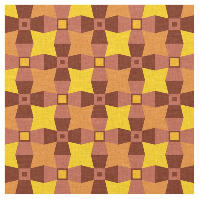 Hösten orange, röd och gult mönster med stjärnor tyg (Närbild)