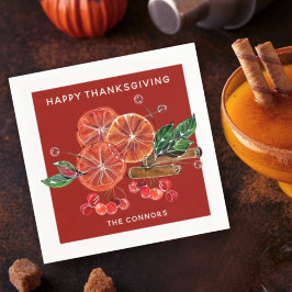 Hösten Orange Segelkanonstreck i rött Pappersservett