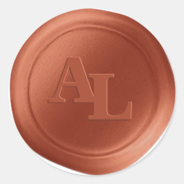 Hösten Orange Vax säl monogram bröllopstävlingar Runt Klistermärke